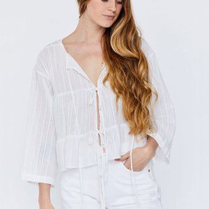 NWT Esby Kiko Tie Back Top in Wht Snd